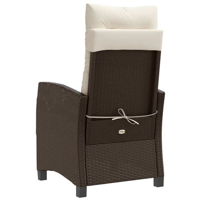 Set bistro cu perne, 3 piese, maro, poliratan - WALTI WALTI