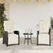 Set bistro cu perne, 3 piese, negru, poliratan - WALTI WALTI