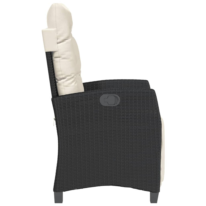 Set bistro cu perne, 3 piese, negru, poliratan - WALTI WALTI
