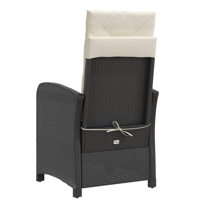 Set bistro cu perne, 3 piese, negru, poliratan - WALTI WALTI