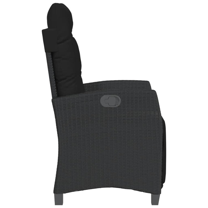 Set bistro cu perne, 3 piese, negru, poliratan - WALTI WALTI