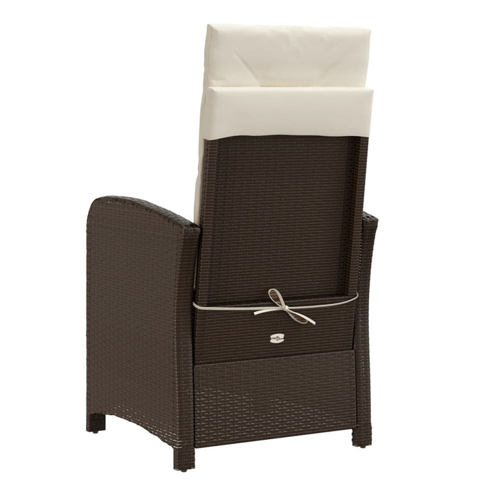 Set bistro cu perne, 3 piese, maro, poliratan - WALTI WALTI