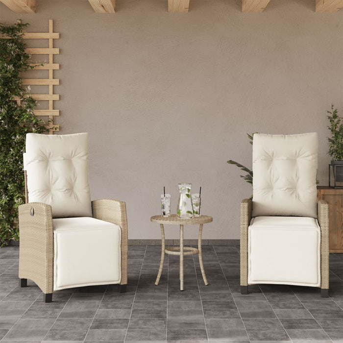 Set bistro cu perne, 3 piese, bej, poliratan - WALTI WALTI