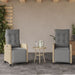 Set bistro cu perne, 3 piese, bej combinat, poliratan - WALTI WALTI