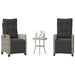 Set bistro cu perne, 3 piese, gri deschis, poliratan - WALTI WALTI