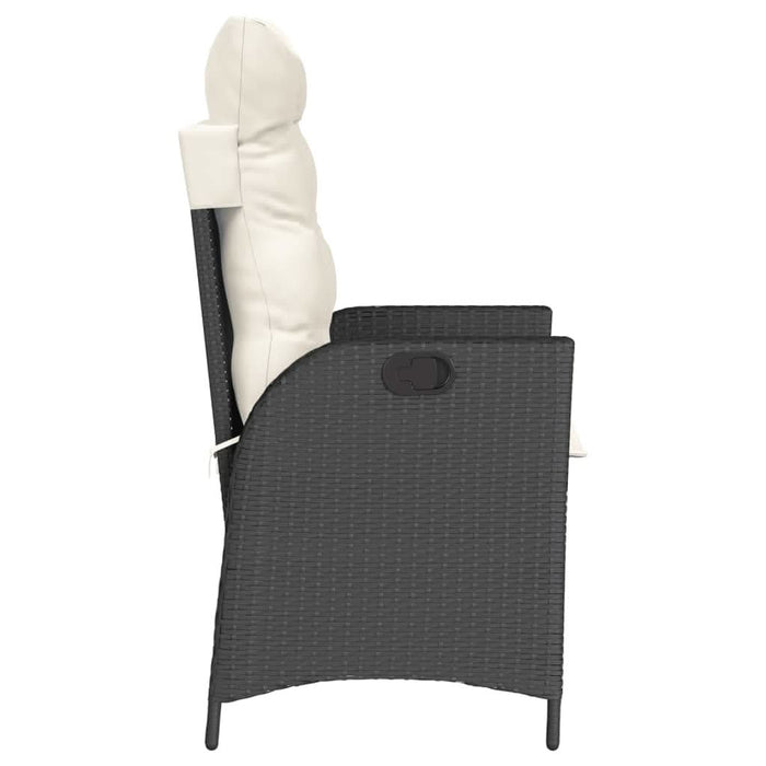Set bistro cu perne, 3 piese, negru, poliratan - WALTI WALTI
