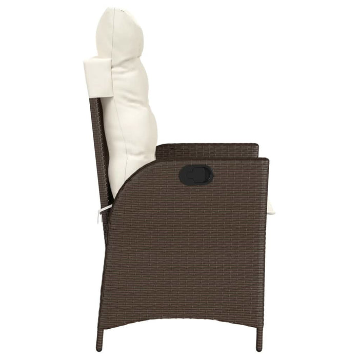 Set bistro cu perne, 3 piese, maro, poliratan - WALTI WALTI
