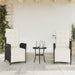 Set bistro cu perne, 3 piese, negru, poliratan - WALTI WALTI