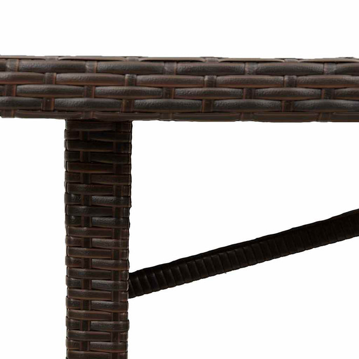 Masă de grădină, blat din sticlă, maro, 190x80x74 cm, poliratan - WALTI WALTI