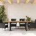 Masă grădină blat din lemn acacia, negru 190x80x74 cm poliratan - WALTI WALTI