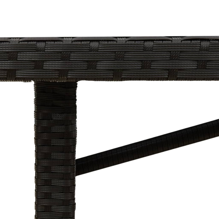 Masă grădină blat din lemn acacia, negru 190x80x74 cm poliratan - WALTI WALTI