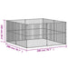 Țarc pentru câini cu 8 panouri, negru, oțel galvanizat - WALTI WALTI