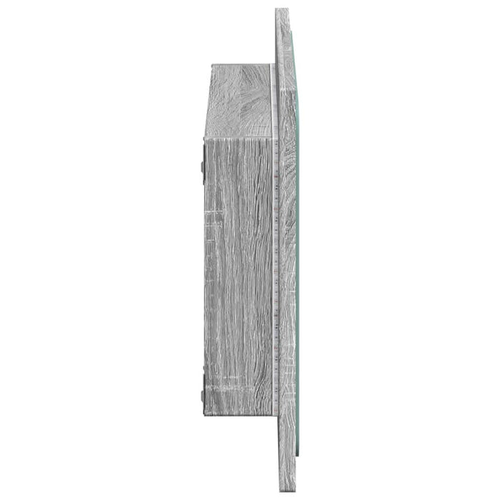 Oglindă de baie LED, gri sonoma, 60x8,5x38 cm lemn prelucrat - WALTI WALTI