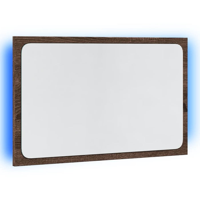 Oglindă de baie LED, stejar maro, 60x8,5x38 cm lemn prelucrat - WALTI WALTI