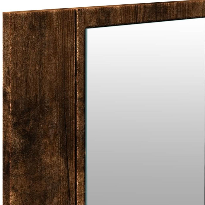 Dulap de baie cu oglindă și LED, stejar fumuriu, 100x12x45 cm - WALTI WALTI