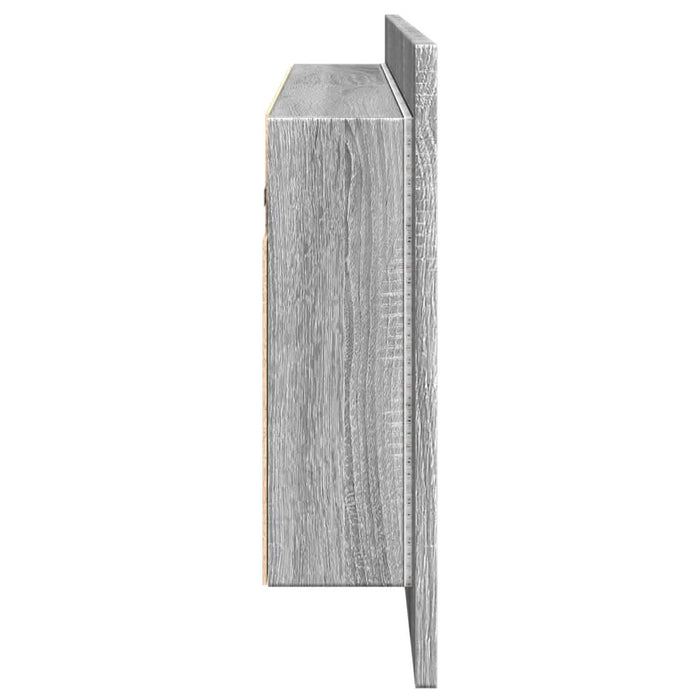 Dulap de baie cu oglindă și LED, gri sonoma, 100x12x45 cm - WALTI WALTI