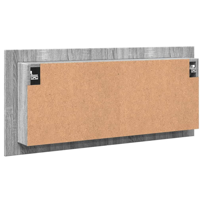 Dulap de baie cu oglindă și LED, gri sonoma, 100x12x45 cm - WALTI WALTI