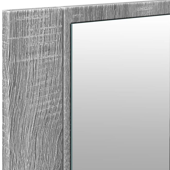 Dulap de baie cu oglindă și LED, gri sonoma, 100x12x45 cm - WALTI WALTI