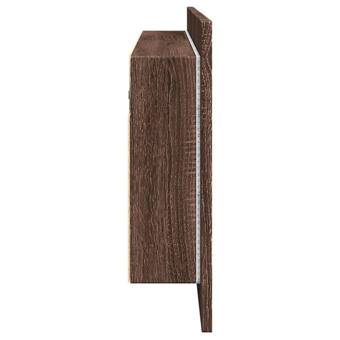 Dulap de baie cu oglindă și LED, stejar maro, 100x12x45 cm - WALTI WALTI