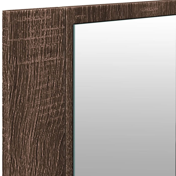 Dulap de baie cu oglindă și LED, stejar maro, 100x12x45 cm - WALTI WALTI