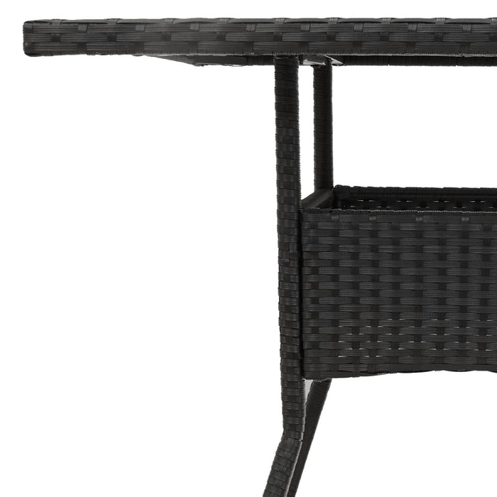 Masă grădină, blat din lemn acacia, negru 80x80x75 cm poliratan - WALTI WALTI