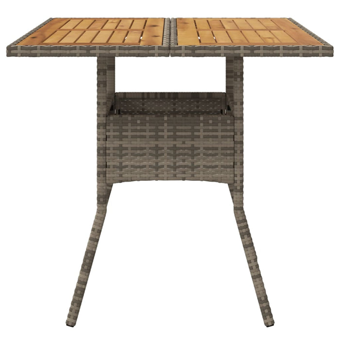 Masă grădină, blat din lemn acacia gri 80x80x75 cm poliratan - WALTI WALTI