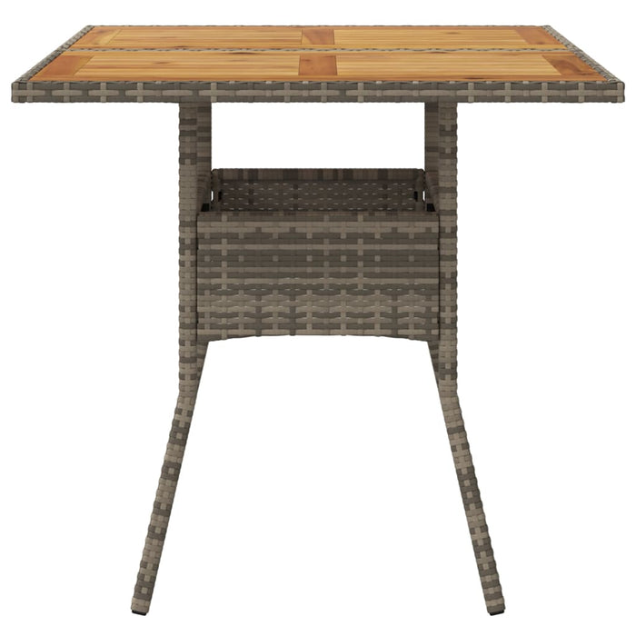 Masă grădină, blat din lemn acacia gri 80x80x75 cm poliratan - WALTI WALTI