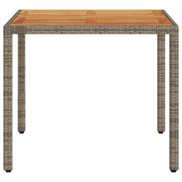 Masă grădină, blat din lemn acacia gri 90x90x75 cm poliratan - WALTI WALTI