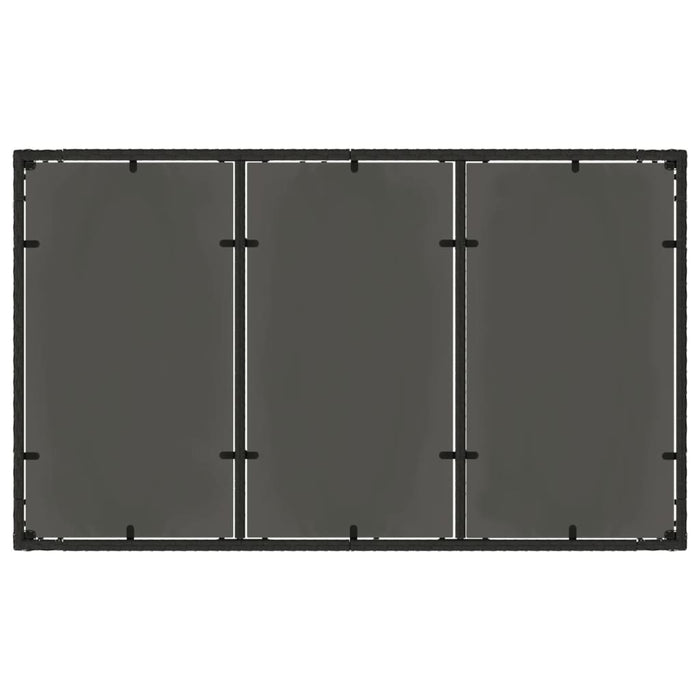 Masă grădină cu blat din sticlă, negru, 150x90x75 cm, poliratan - WALTI WALTI