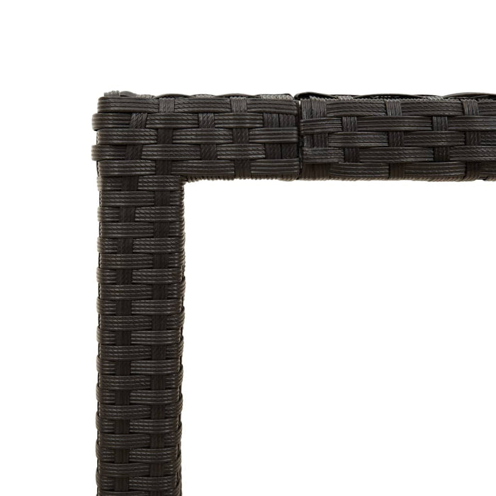 Masă grădină cu blat din sticlă, negru, 150x90x75 cm, poliratan - WALTI WALTI