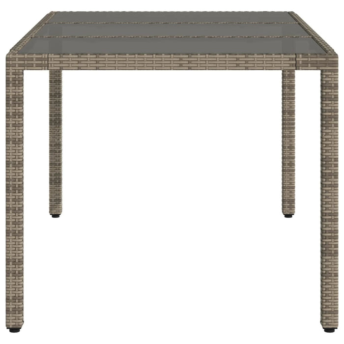 Masă de grădină cu blat din sticlă gri, 150x90x75 cm, poliratan - WALTI WALTI