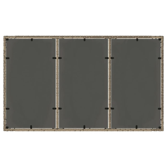 Masă de grădină cu blat din sticlă gri, 150x90x75 cm, poliratan - WALTI WALTI