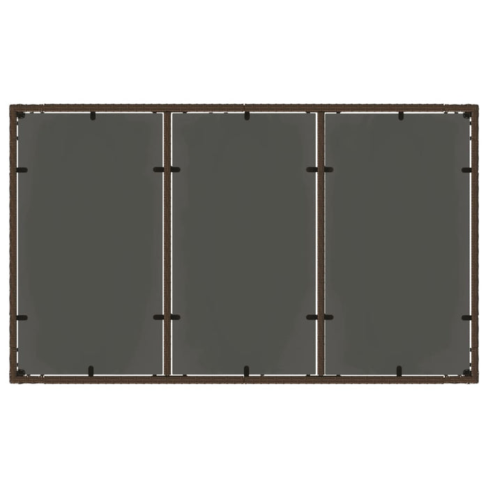 Masă de grădină cu blat din sticlă maro 150x90x75 cm, poliratan - WALTI WALTI