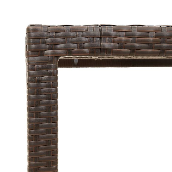 Masă de grădină cu blat din sticlă maro 150x90x75 cm, poliratan - WALTI WALTI