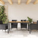 Masă grădină, blat din lemn acacia negru 150x90x75 cm poliratan - WALTI WALTI