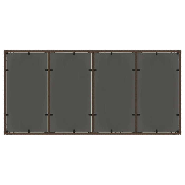 Masă de grădină cu blat din sticlă maro 190x90x75 cm poliratan - WALTI WALTI