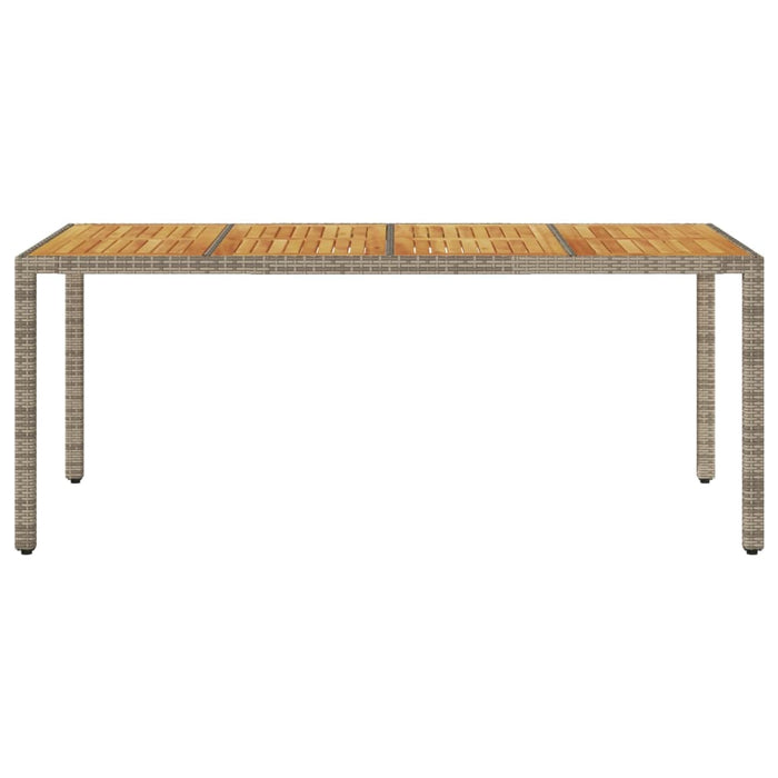 Masă grădină, blat din lemn acacia gri 190x90x75 cm poliratan - WALTI WALTI
