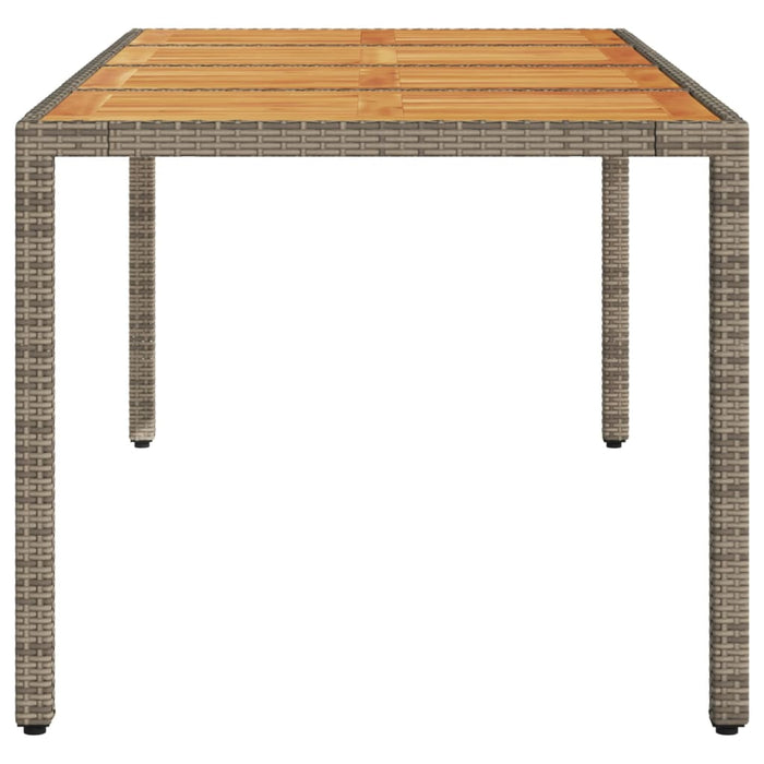 Masă grădină, blat din lemn acacia gri 190x90x75 cm poliratan - WALTI WALTI