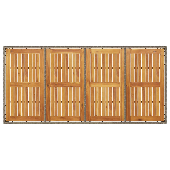 Masă grădină, blat din lemn acacia gri 190x90x75 cm poliratan - WALTI WALTI