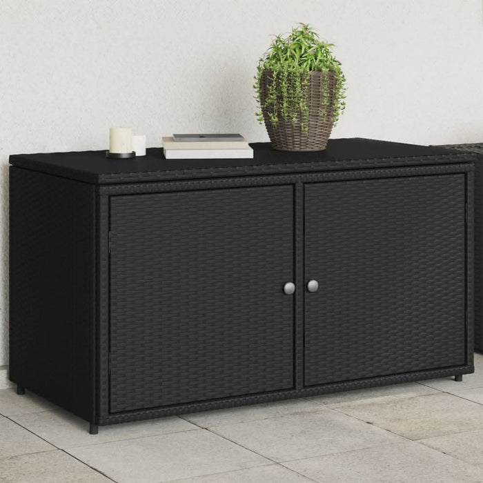 Dulap depozitare de grădină, negru, 110x55x60,5 cm, poliratan - WALTI WALTI