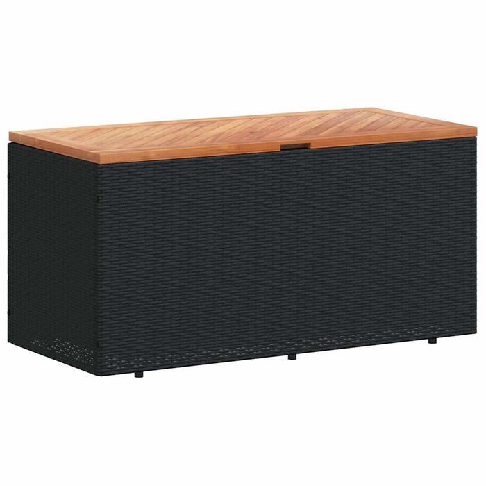 Ladă depozitare grădină negru 110x50x54cm lemn acacia/poliratan - WALTI WALTI