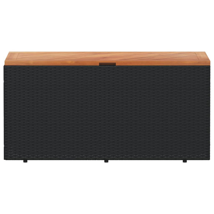 Ladă depozitare grădină negru 110x50x54cm lemn acacia/poliratan - WALTI WALTI