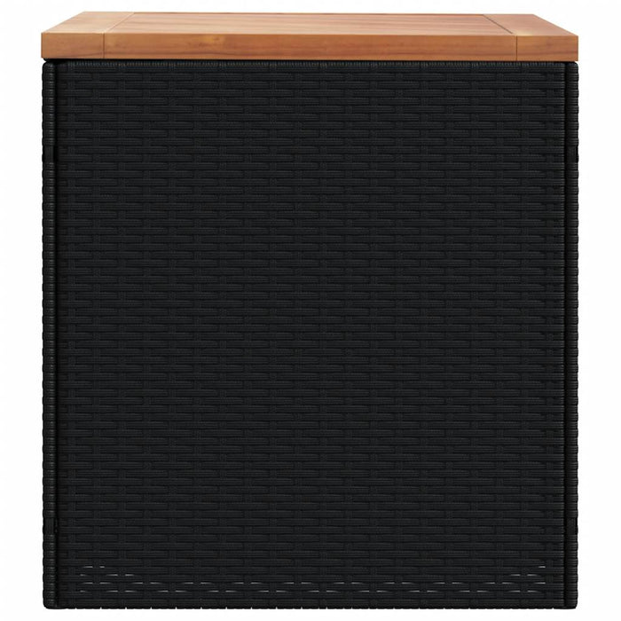 Ladă depozitare grădină negru 110x50x54cm lemn acacia/poliratan - WALTI WALTI