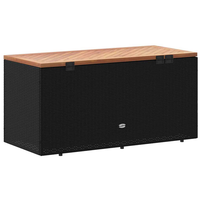 Ladă depozitare grădină negru 110x50x54cm lemn acacia/poliratan - WALTI WALTI
