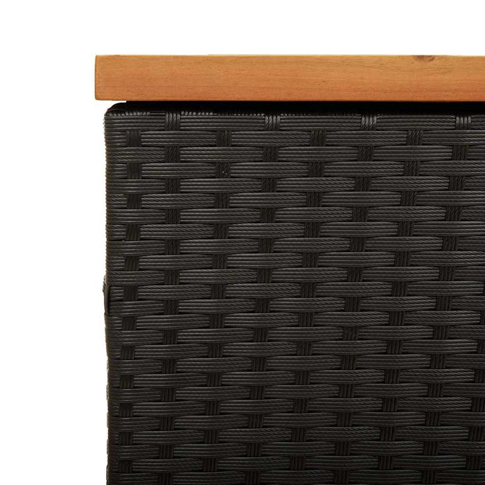 Ladă depozitare grădină negru 110x50x54cm lemn acacia/poliratan - WALTI WALTI