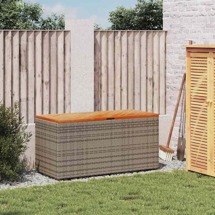 Ladă depozitare grădină gri 110x50x54 cm lemn acacia poliratan - WALTI WALTI
