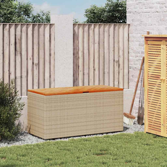 Cutie depozitare grădină bej 110x50x54 cm lemn acacia poliratan - WALTI WALTI