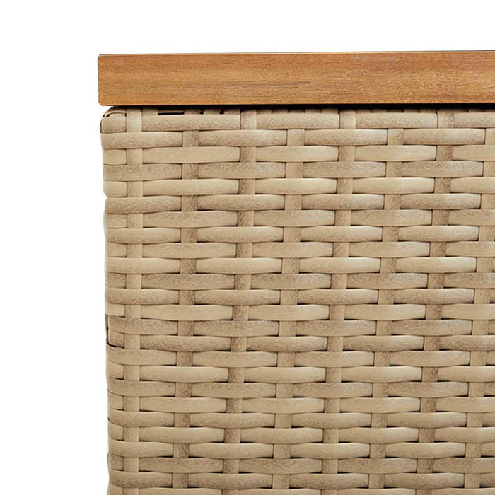 Cutie depozitare grădină bej 110x50x54 cm lemn acacia poliratan - WALTI WALTI