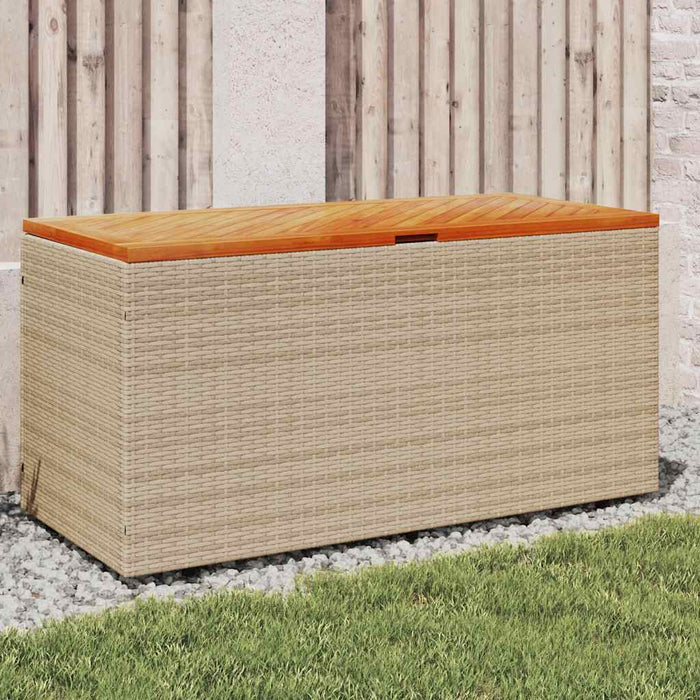 Cutie depozitare grădină bej 110x50x54 cm lemn acacia poliratan - WALTI WALTI