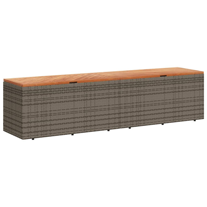 Ladă depozitare grădină gri 220x50x54 cm poliratan lemn acacia - WALTI WALTI